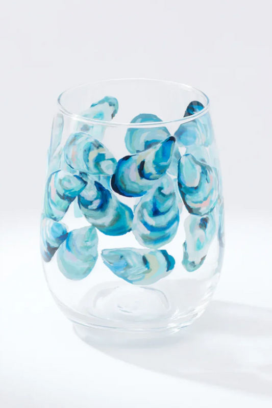 Kim Hovell Wine Glass Flowing Shells