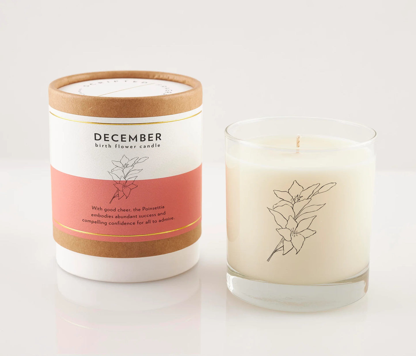 December Birth Flower Soy Candle