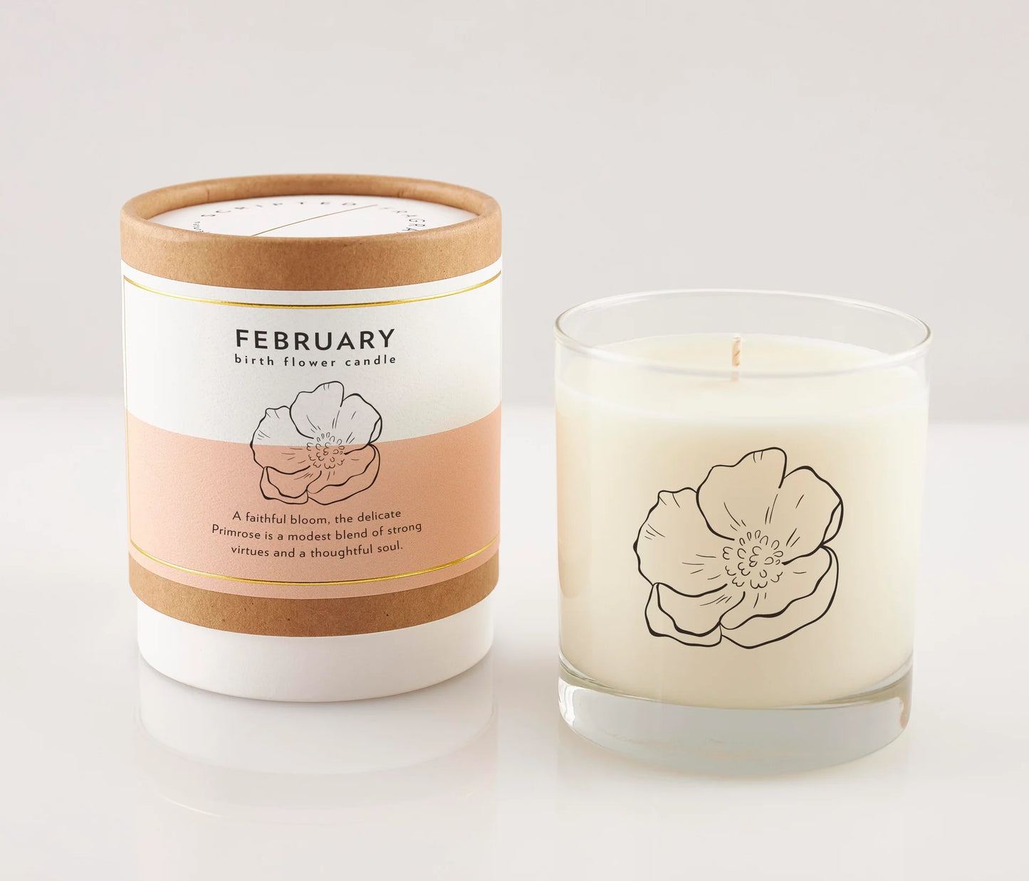 February Birth Flower Soy Candle