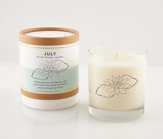 July Birth Flower Soy Candle