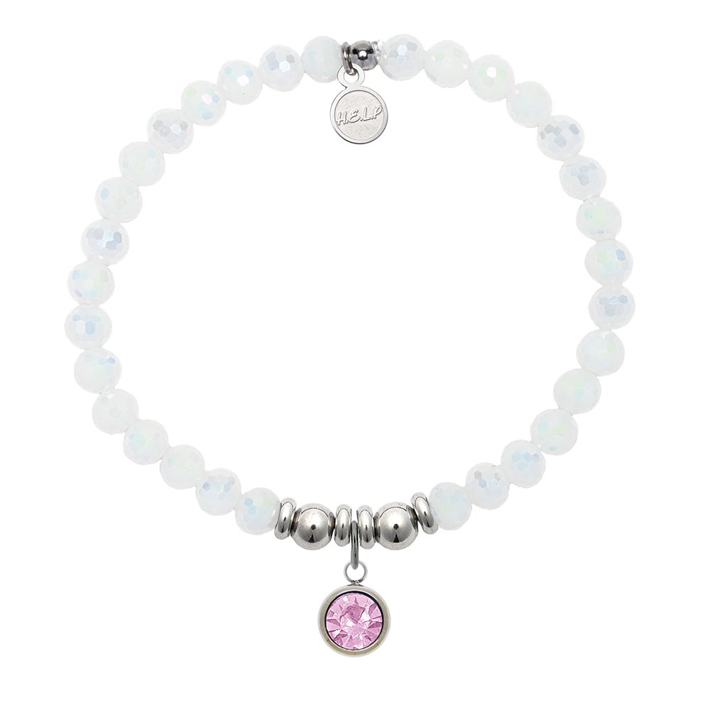 White Jade June Birthstone Bracelet