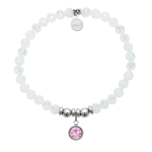 White Jade June Birthstone Bracelet