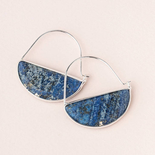 Stone Prism Hoop - Lapis/Silver