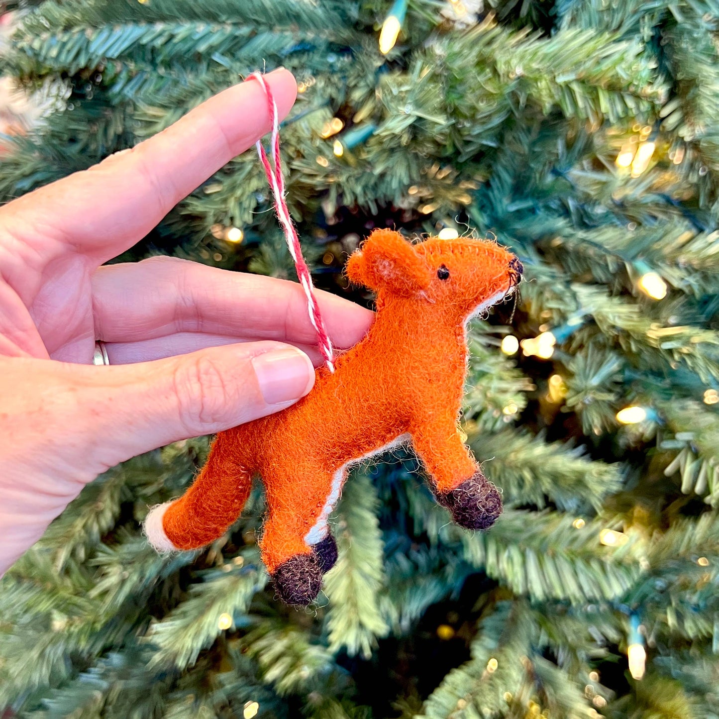 Fox Felt Wool Christmas Ornament