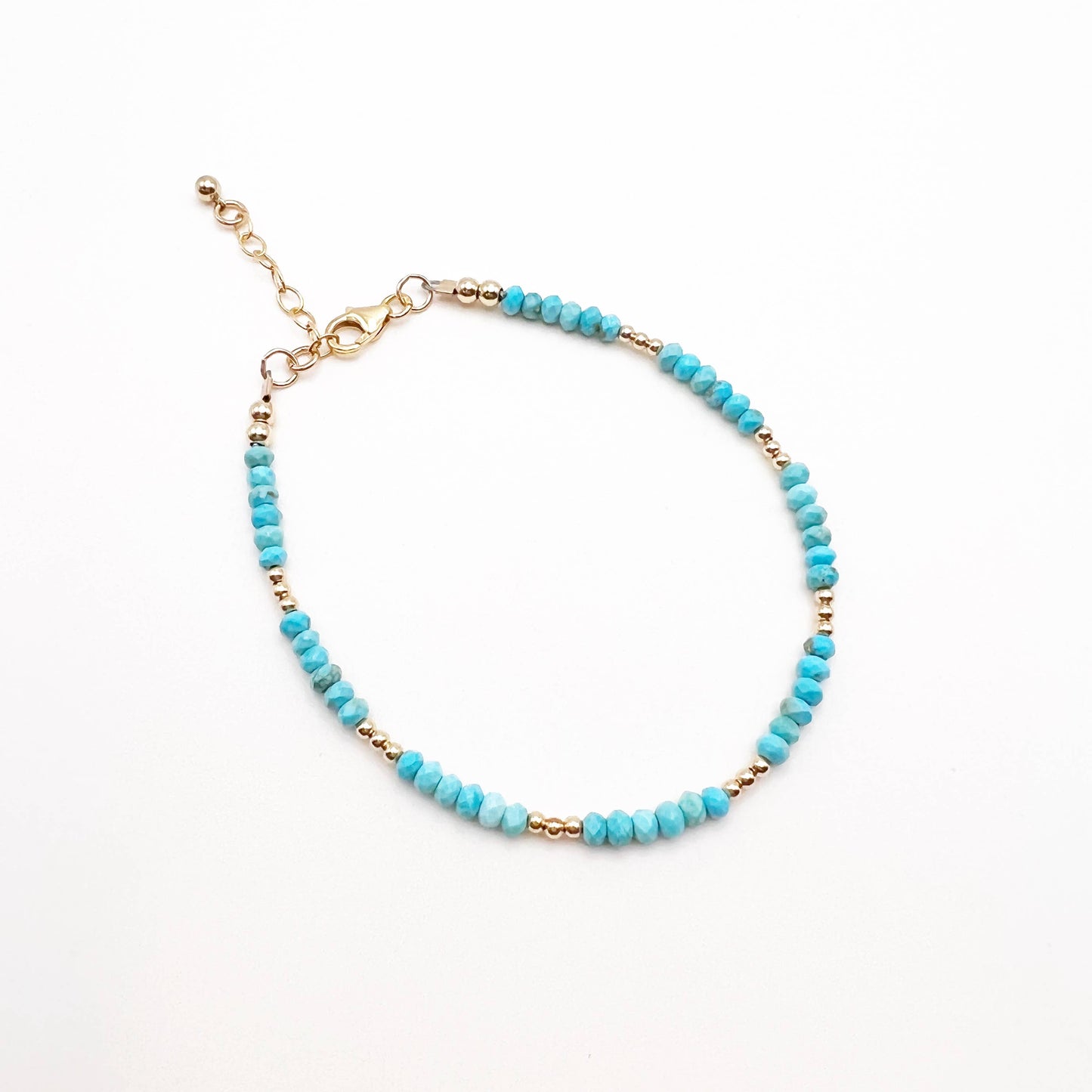 Free Spirit Dainty Turquoise Beaded Gold Filled Bracelet