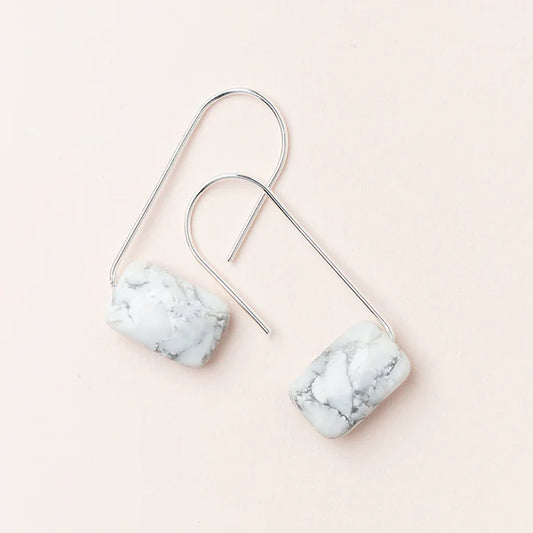 FLOATING STONE EARRING - HOWLITE