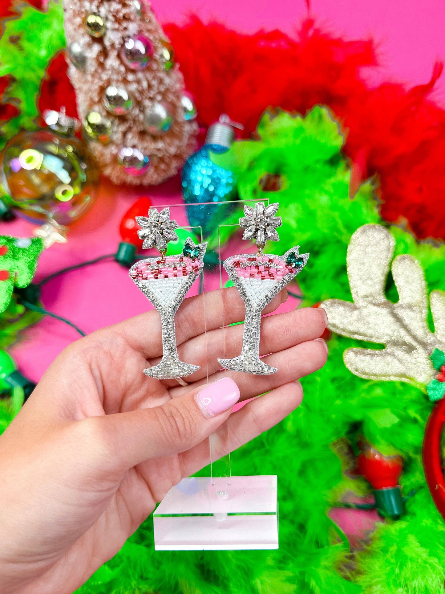 Peppermint Martini Drops Earrings