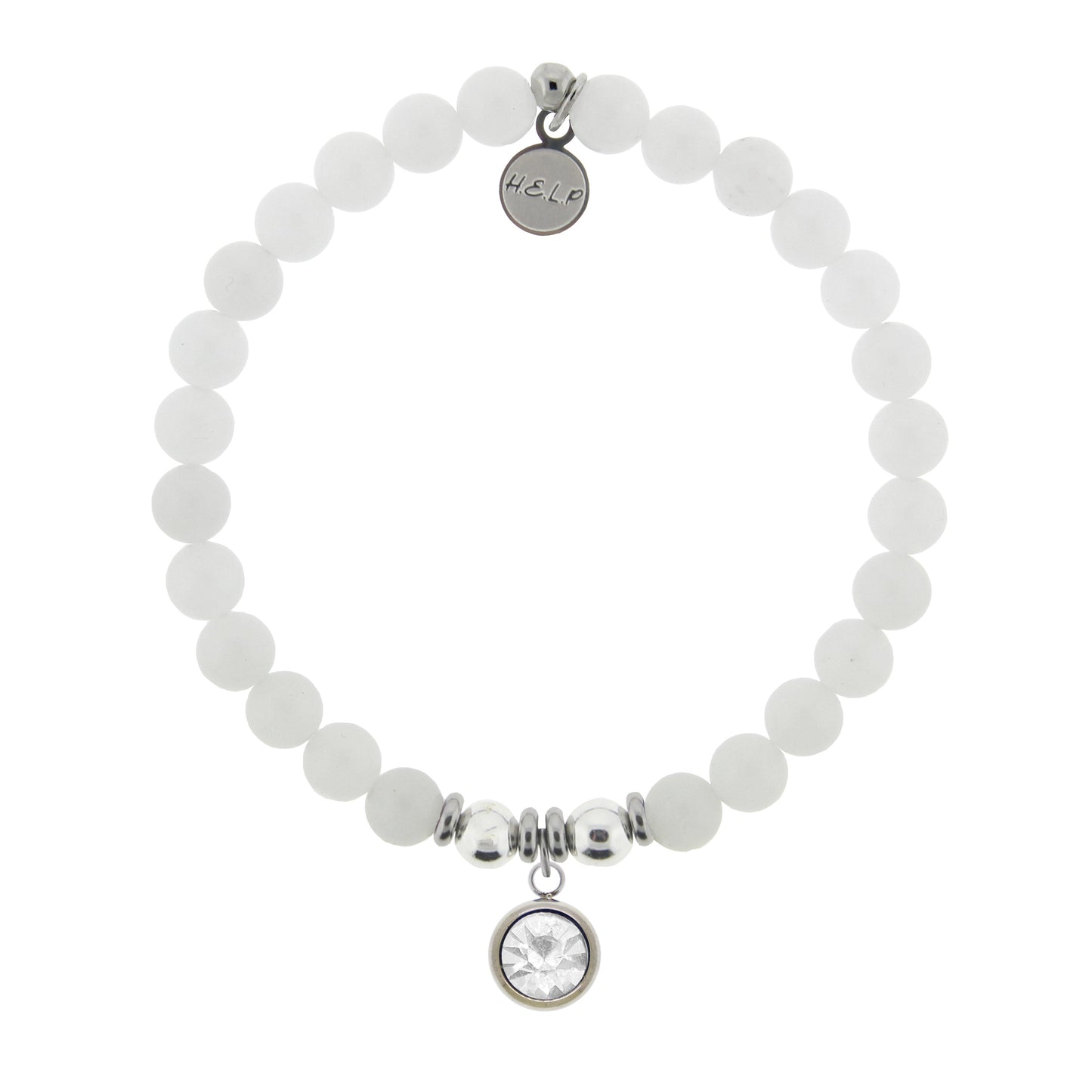 White Jade April Birthstone Bracelet