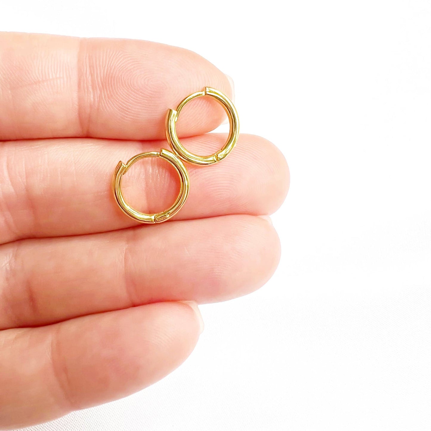 Soleil Huggie Hoops Earrings Gold Filled