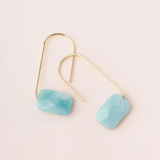 FLOATING STONE EARRING -  AMAZONITE