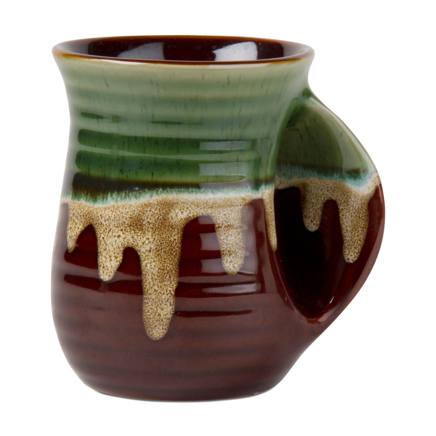 Reactive Glaze Hand Warmer Mug - Green