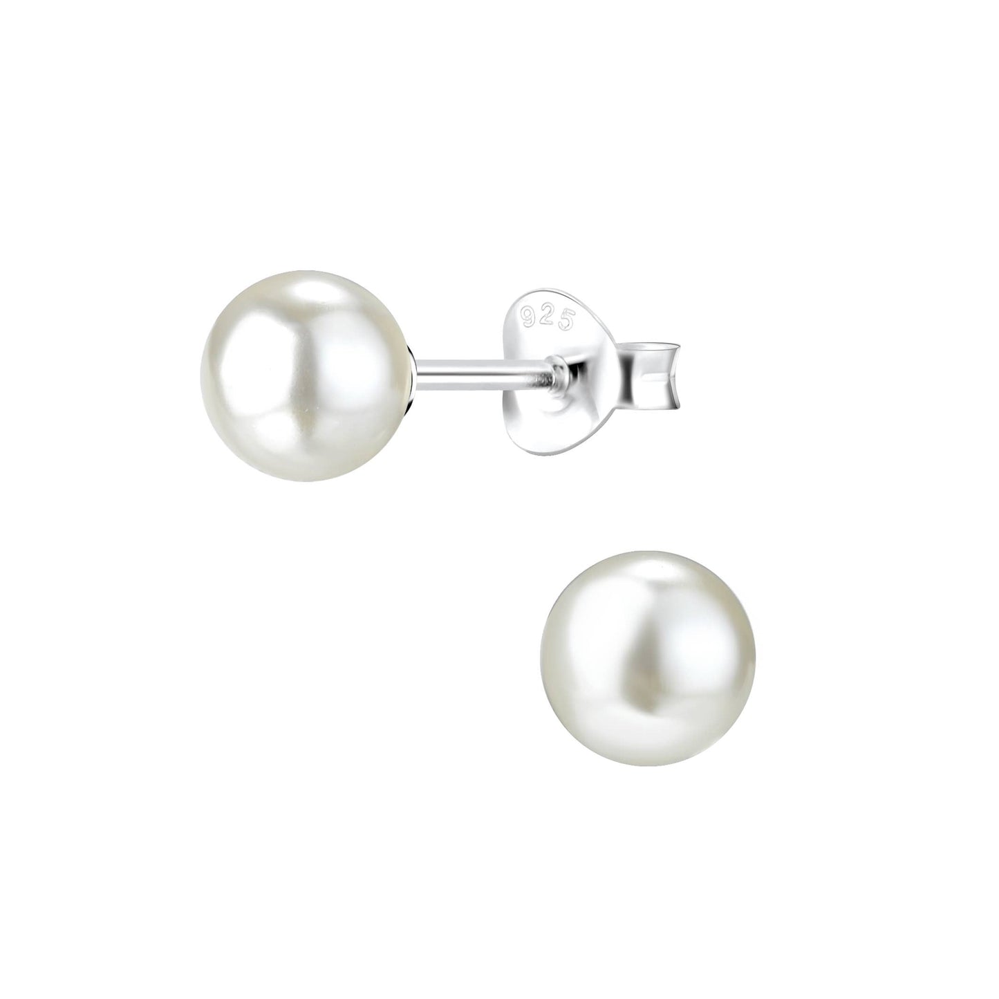 6mm White Pearl Studs