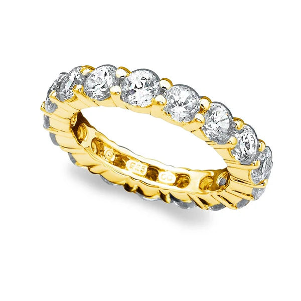 Brilliant Round Cut Eternity Band - 3.75 mm - 18kt Yellow Gold Size 7