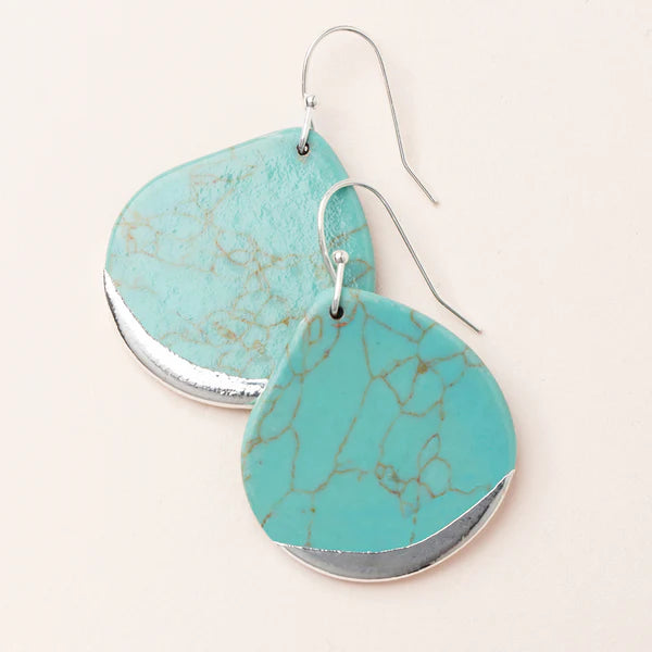 STONE DIPPED TEARDROP EARRINGS