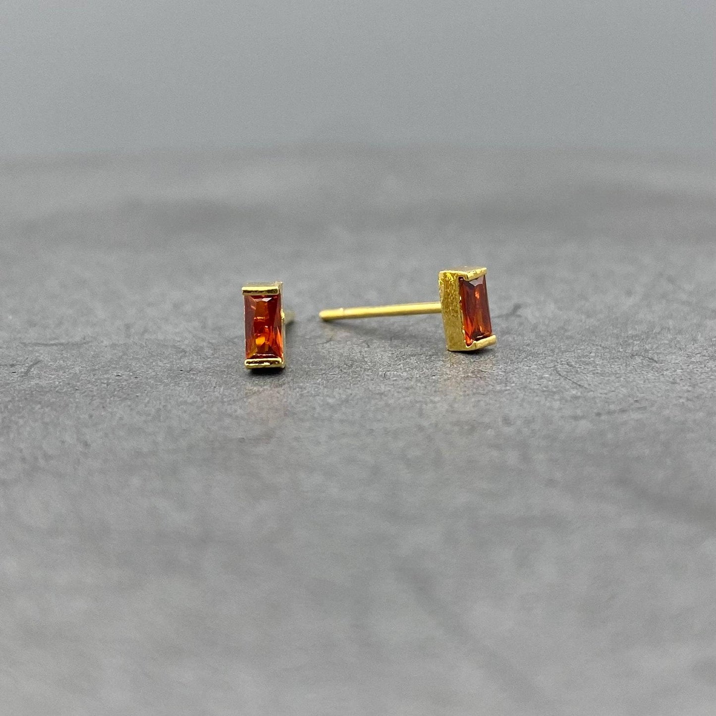 Baguette Birthstone Gold-Filled Studs