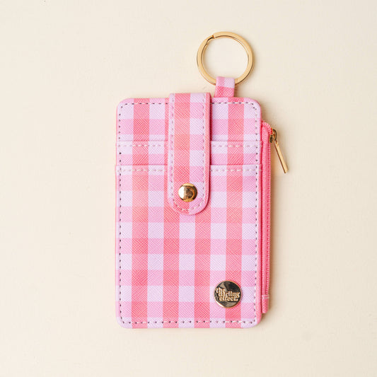 Keychain Wallet-Gingham Red