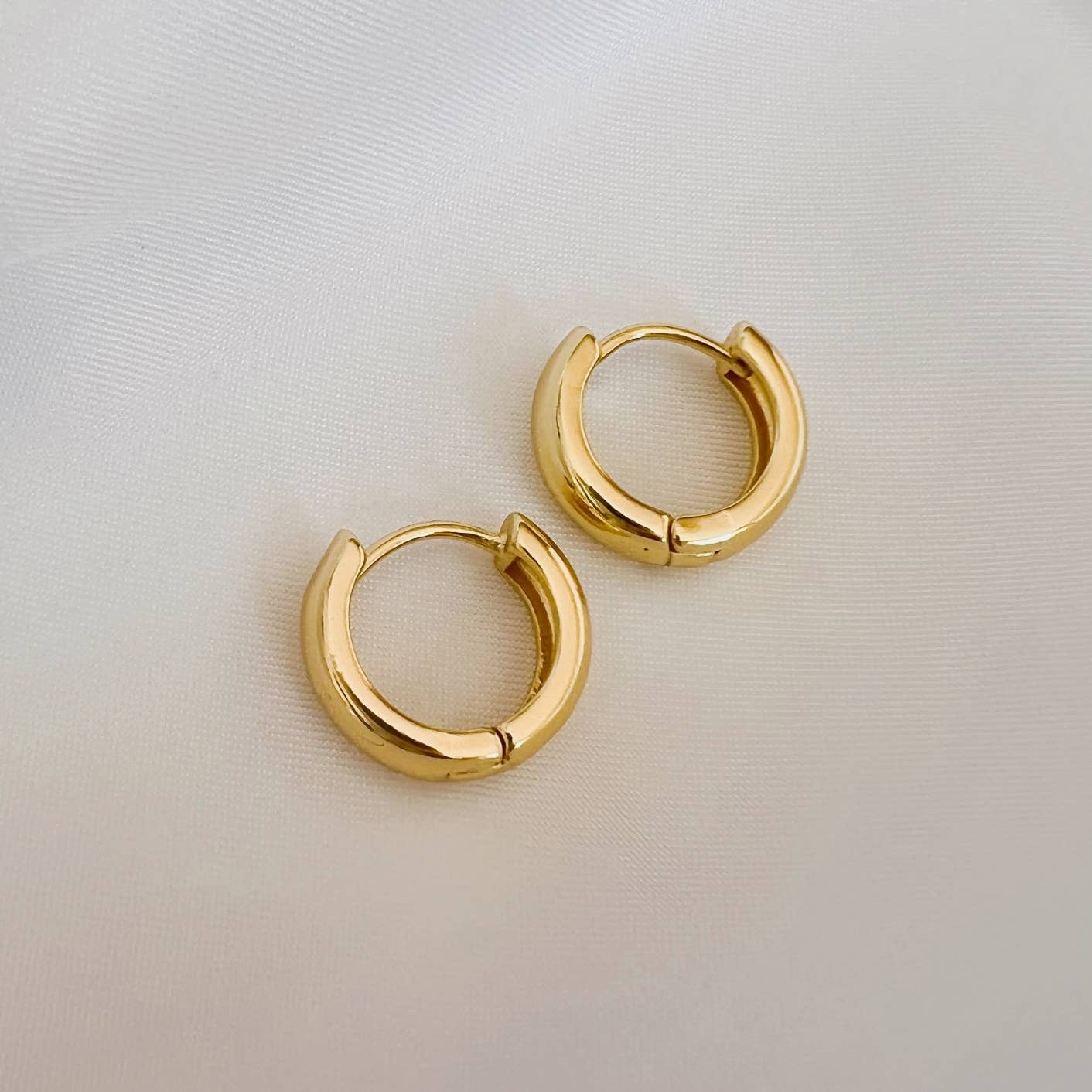 Jake Chunky Huggie Hoops Earrings Gold Filled