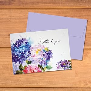 Hydrangeas Thank You Notes