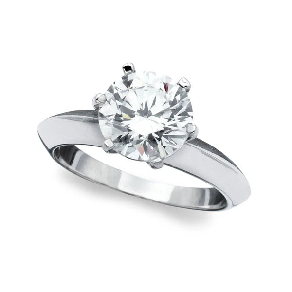 Classic Brilliant Solitaire Ring Platinum Size 7