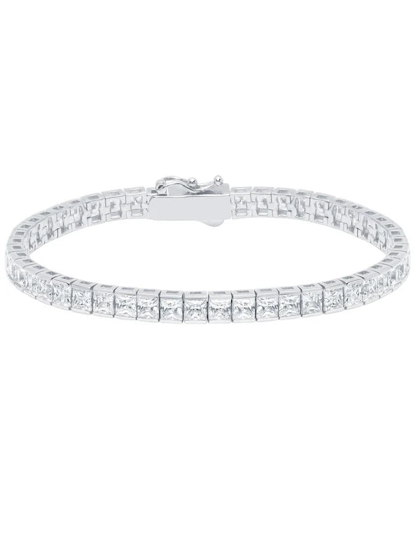 Classic Large Princess Tennis Bracelet Platinum