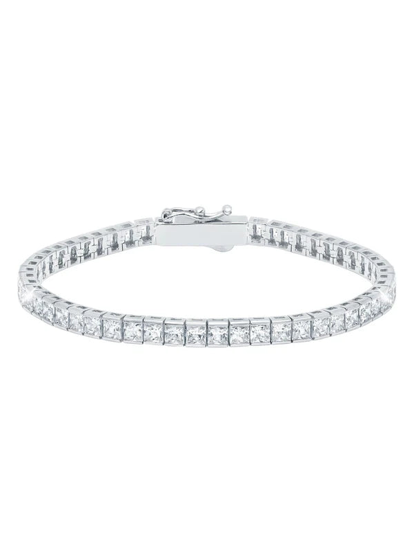 Classic Medium Princess Tennis Bracelet Platinum