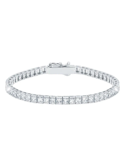 Classic Medium Princess Tennis Bracelet Platinum