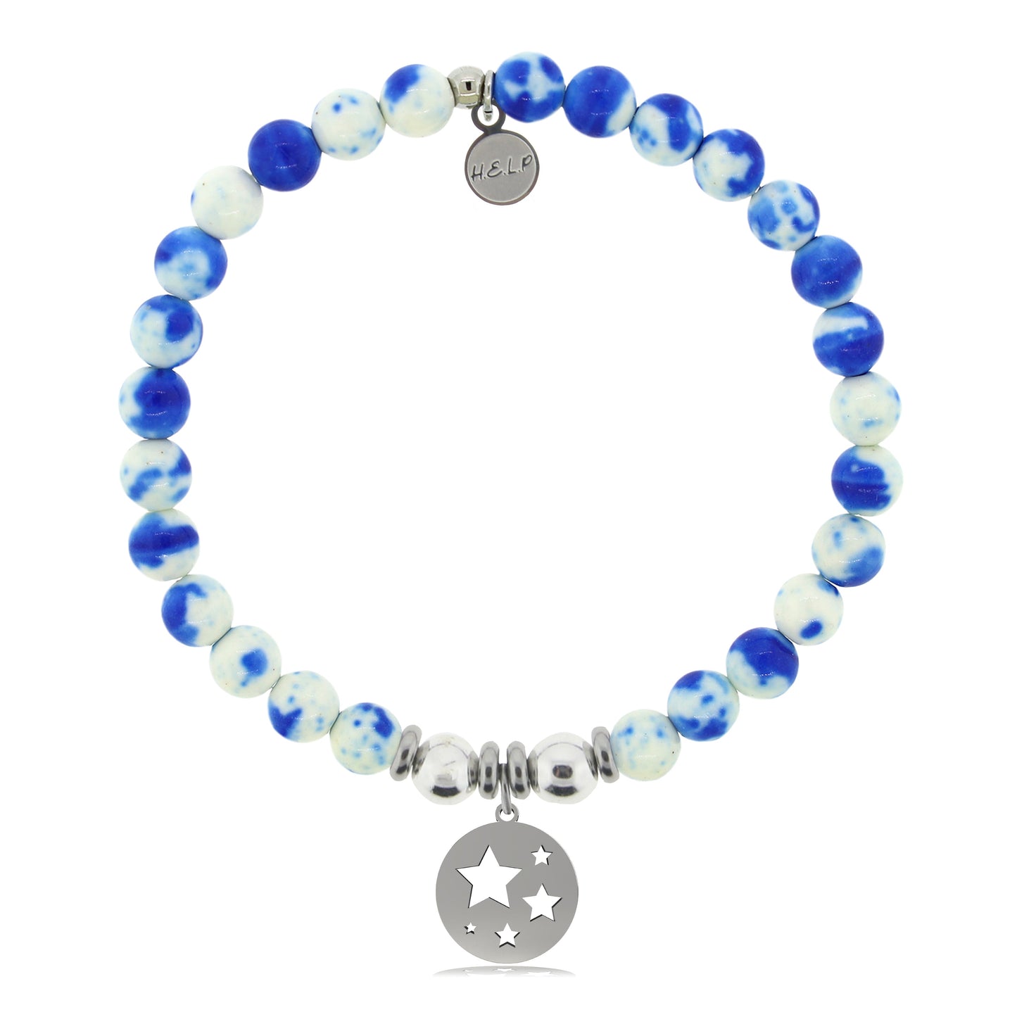 Blue and White Jade Congratulations Bracelet