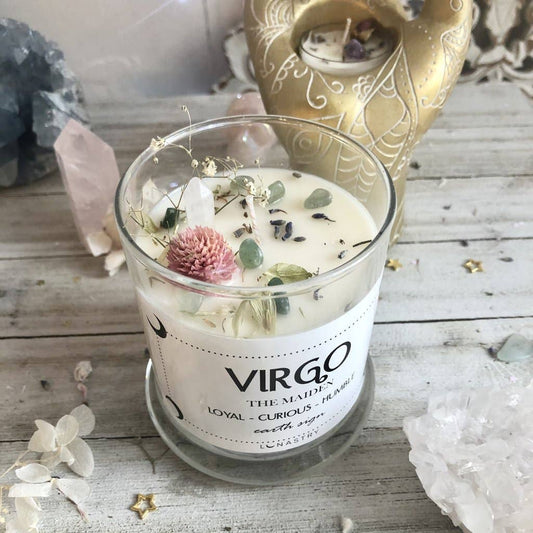 Zodiac soy wax crystal candle