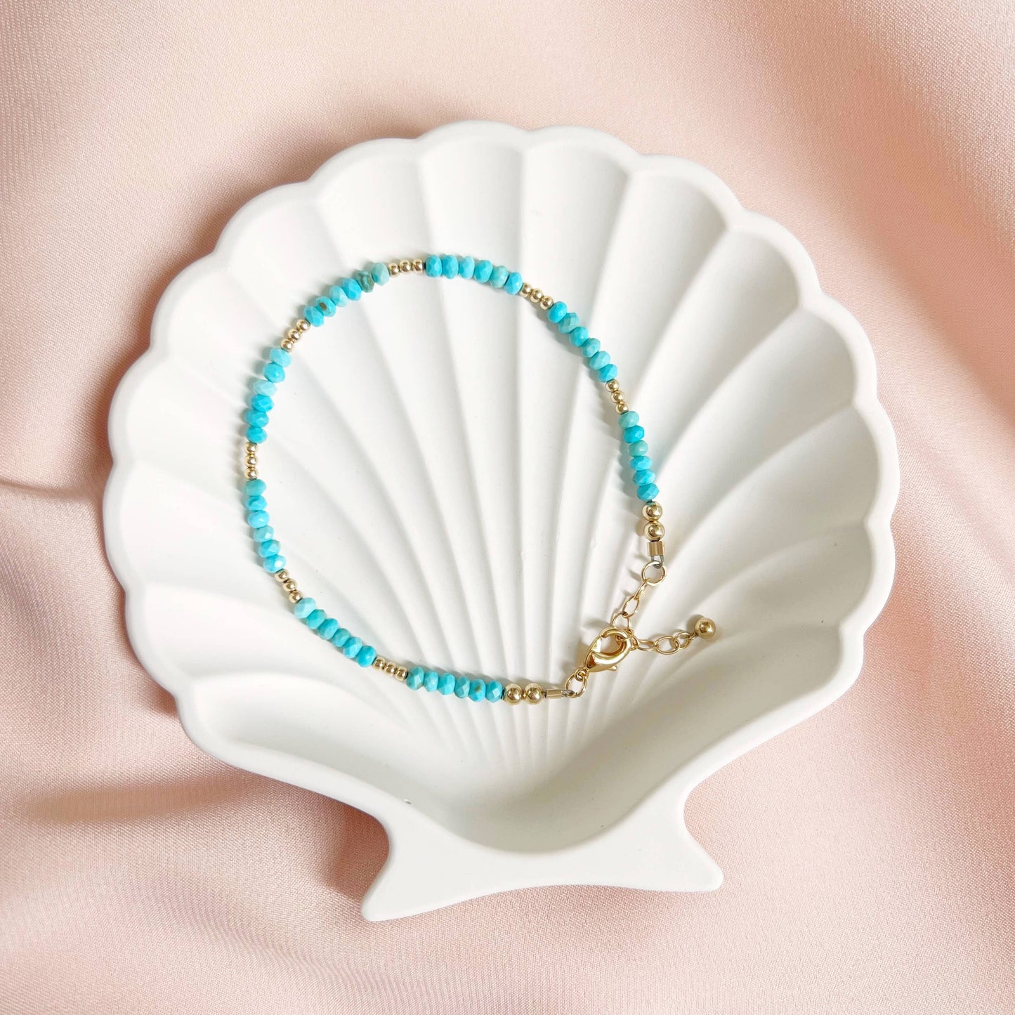 Free Spirit Dainty Turquoise Beaded Gold Filled Bracelet