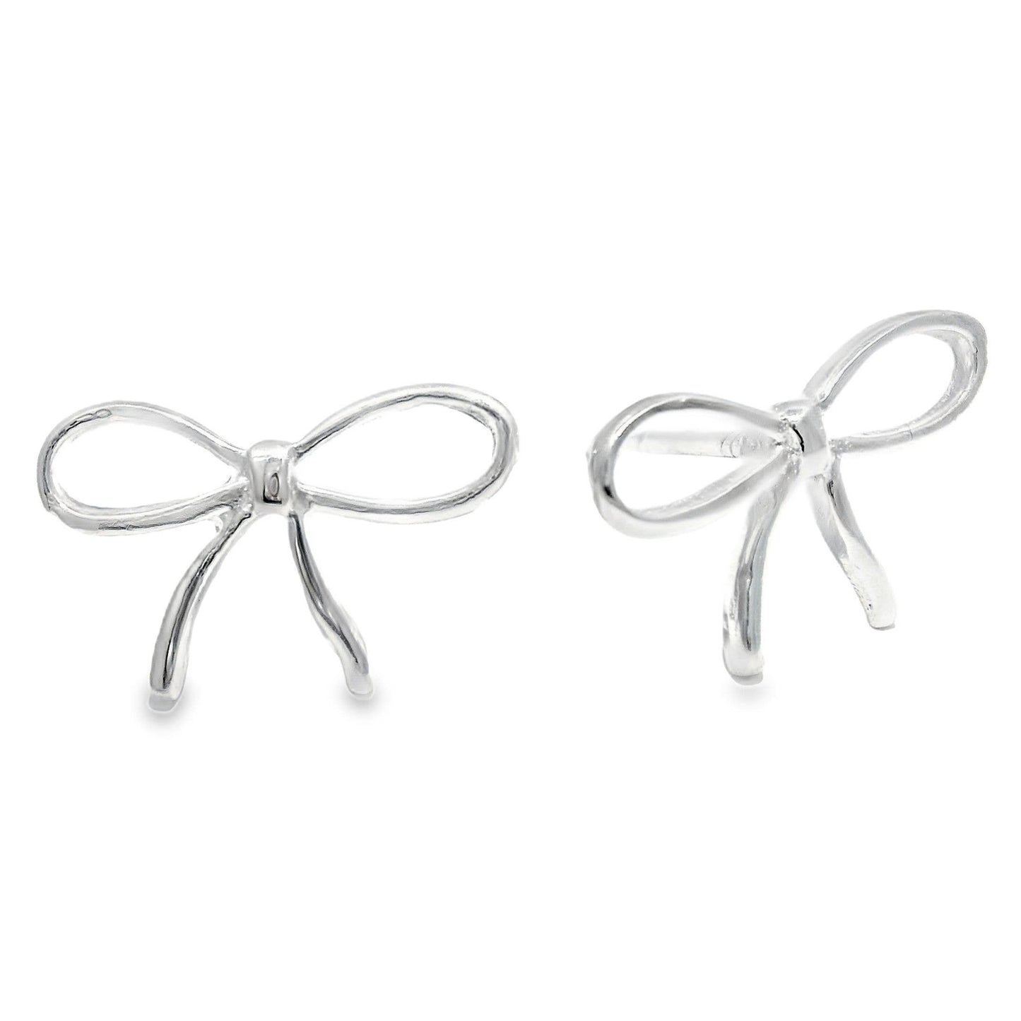 Large Silver Bow Studs