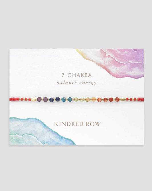 Chakra Rainbow Healing Gemstone Stacking Bracelet, Red