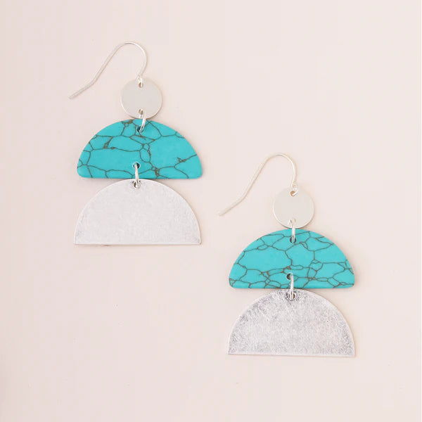 Stone Half Moon Earring