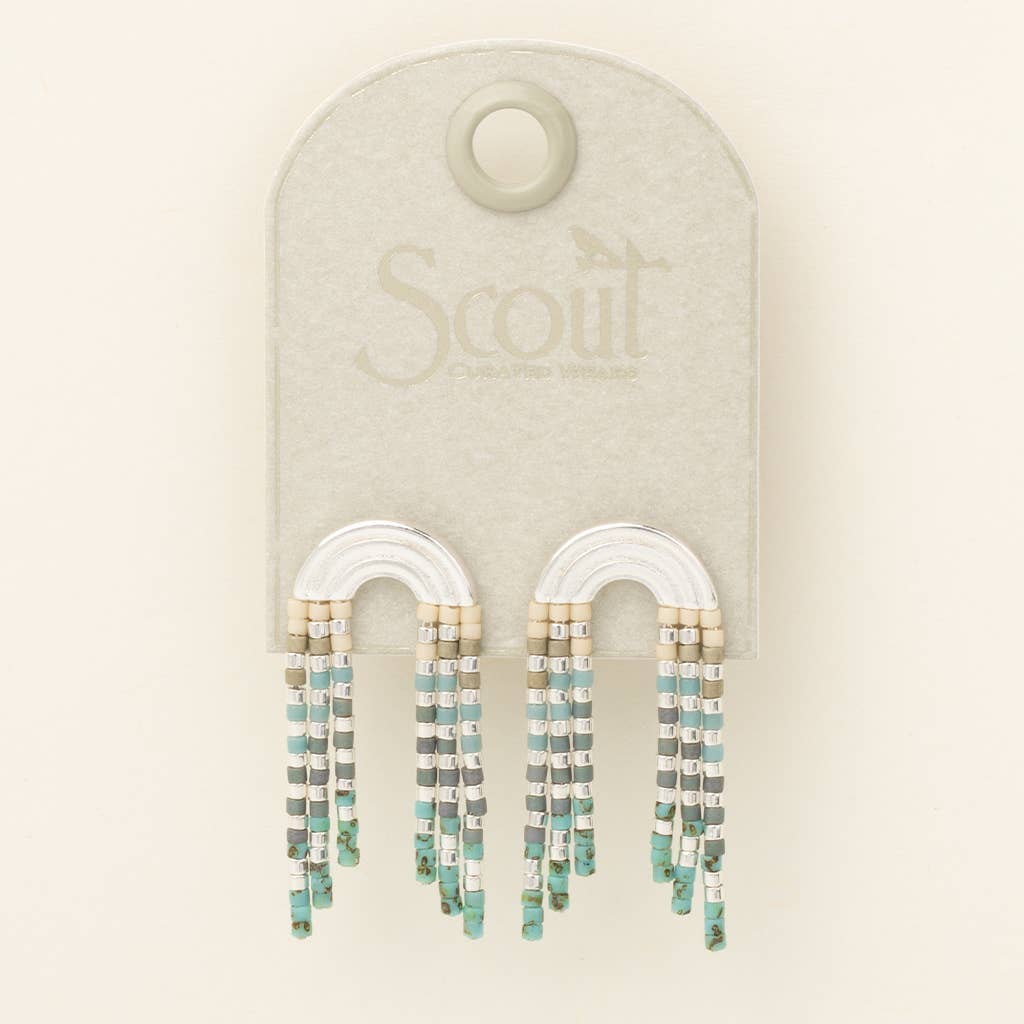 Chromacolor Miyuki Rainbow Fringe Earring - Turquoise/Mult/S