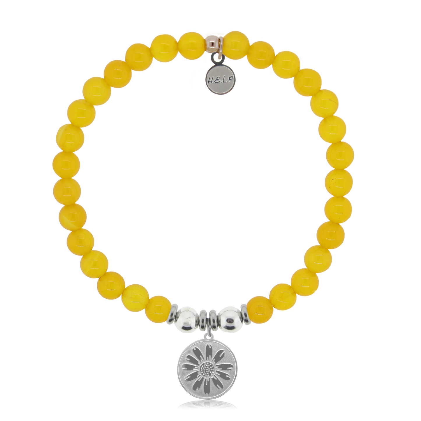 Yellow Agate Daisy Bracelet