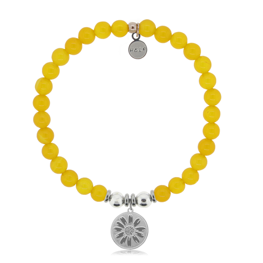 Yellow Agate Daisy Bracelet