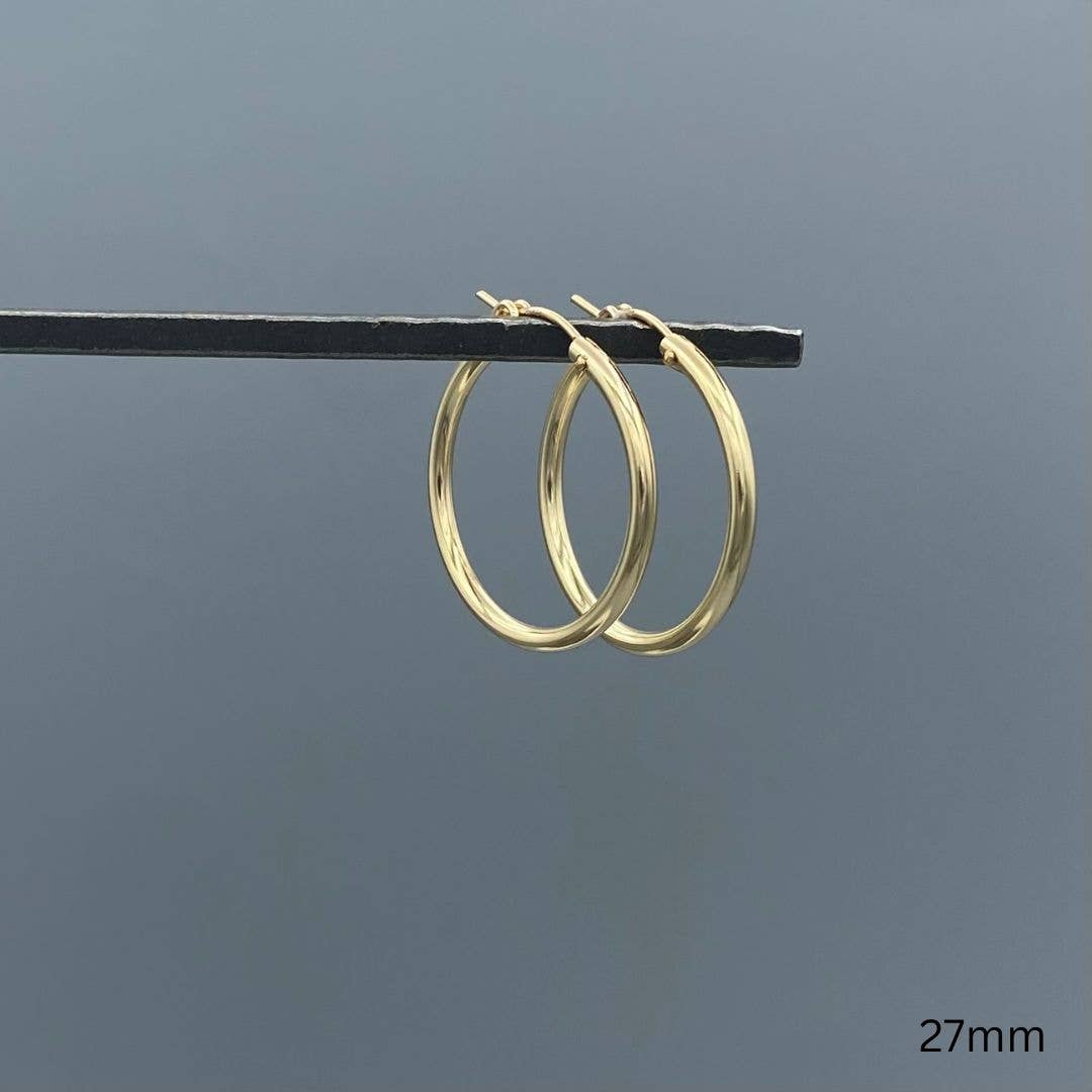 2mm Gold-filled French Lock Tube Hoops