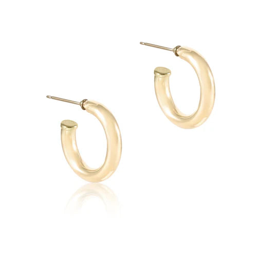 Round Gold 1" Post Hoop - 4Mm - Gold