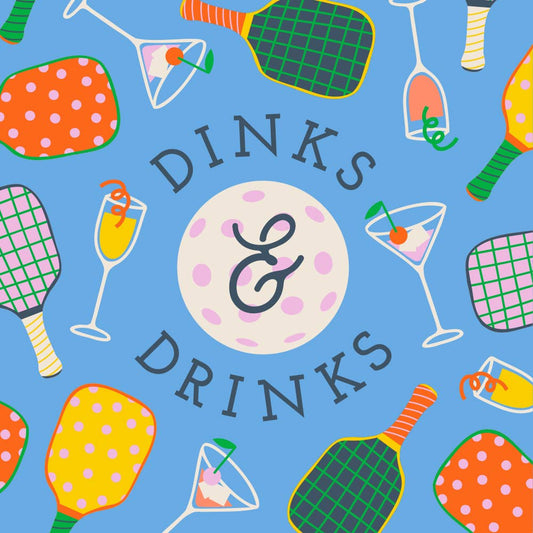 Funny Pickleball Cocktail Napkins | Dinks and Drinks - 20ct