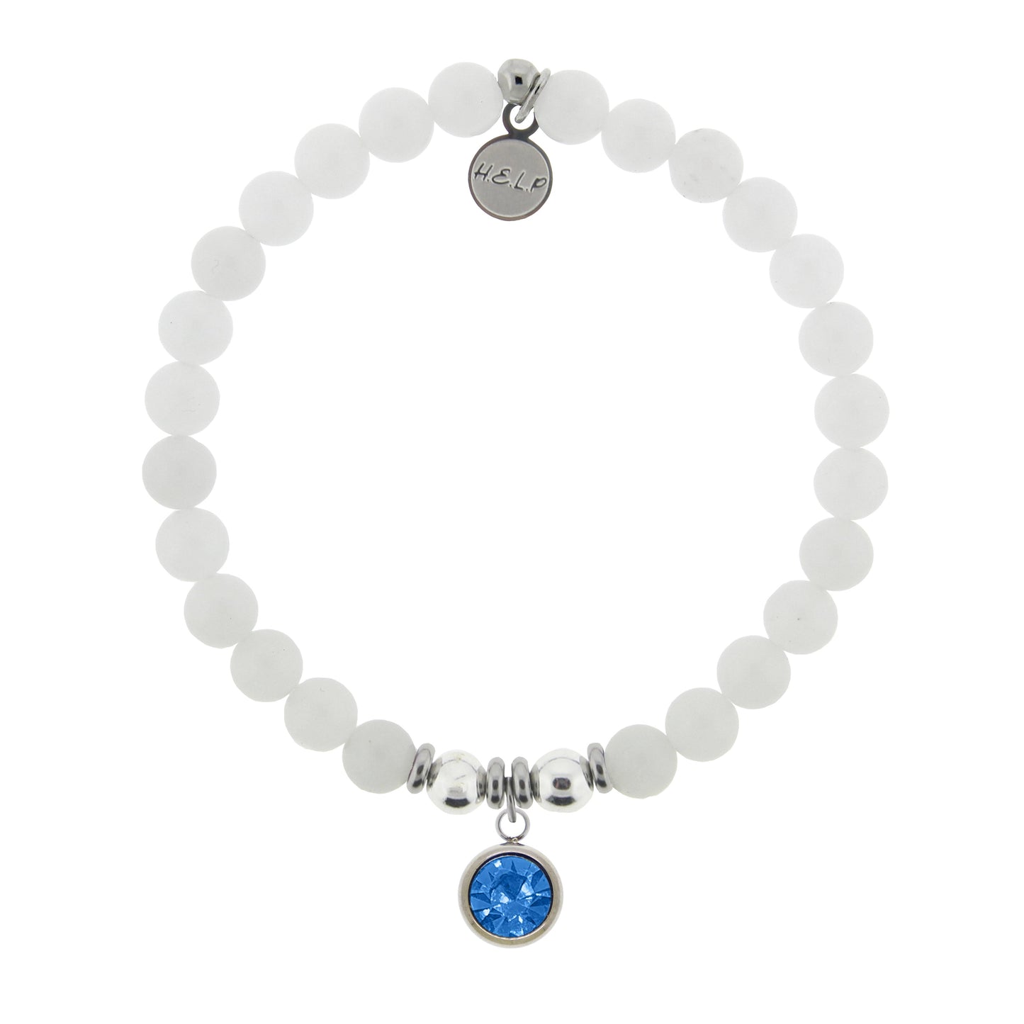 White Jade December Birthstone Bracelet