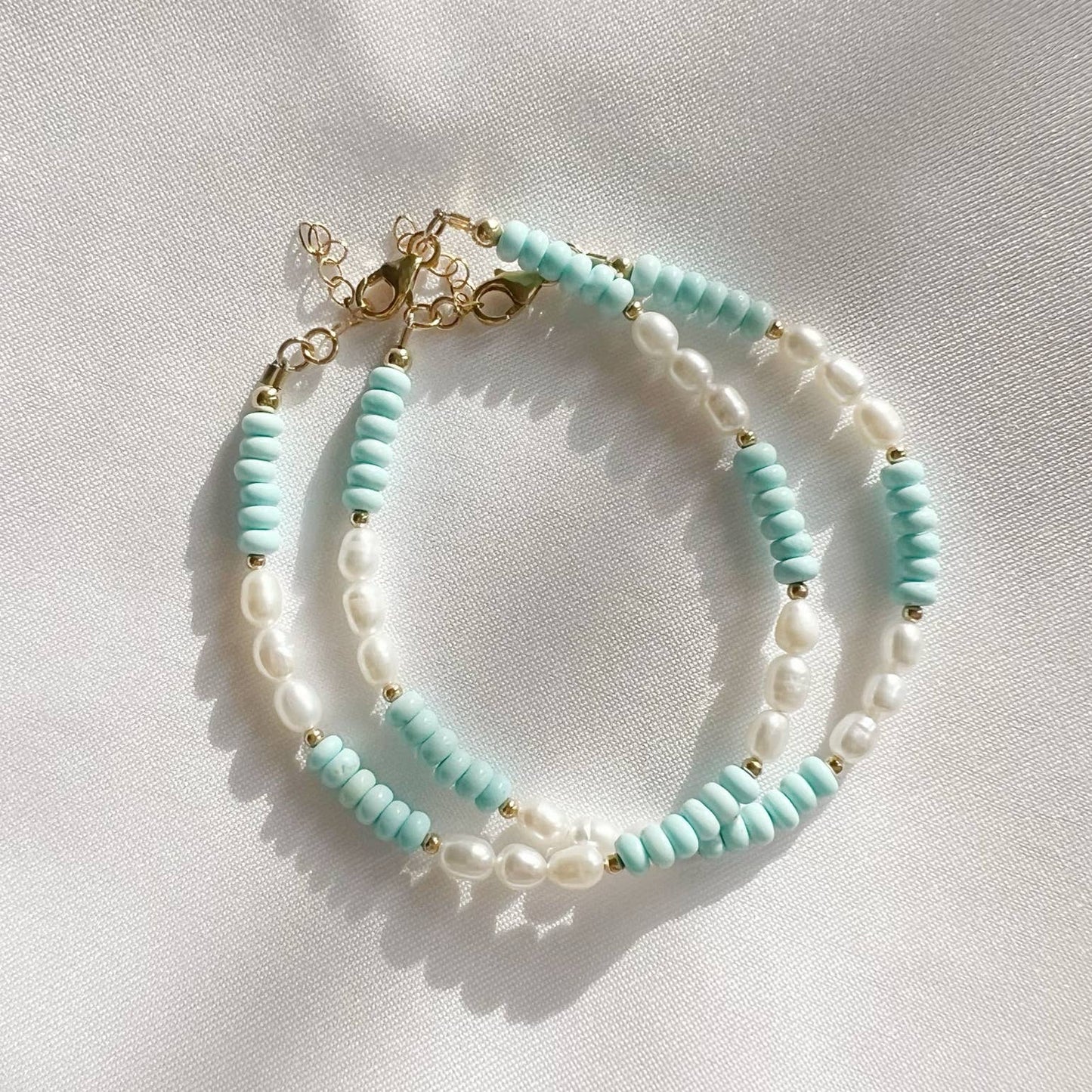 East Coast Turquoise Pearl Beaded Gold Filled Bracelet