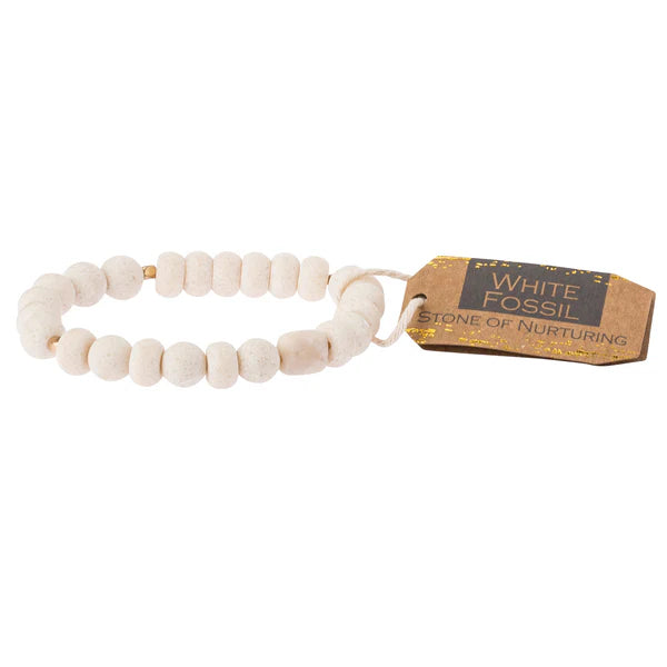 Stone Stacking Bracelet - White