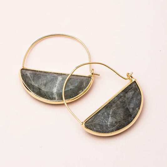 STONE PRISM HOOP EARRING - LABRADORITE