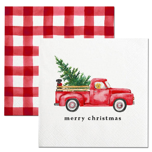 Christmas Cocktail Napkins | Merry Christmas Truck - 20ct