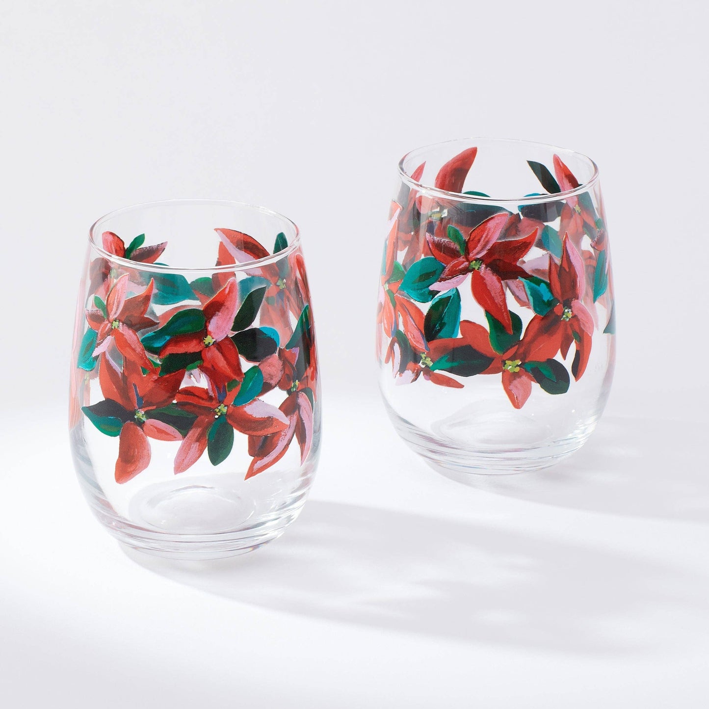 Wine Glass - Poinsettia