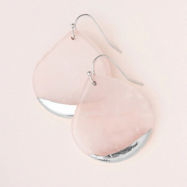 STONE DIPPED TEARDROP EARRINGS