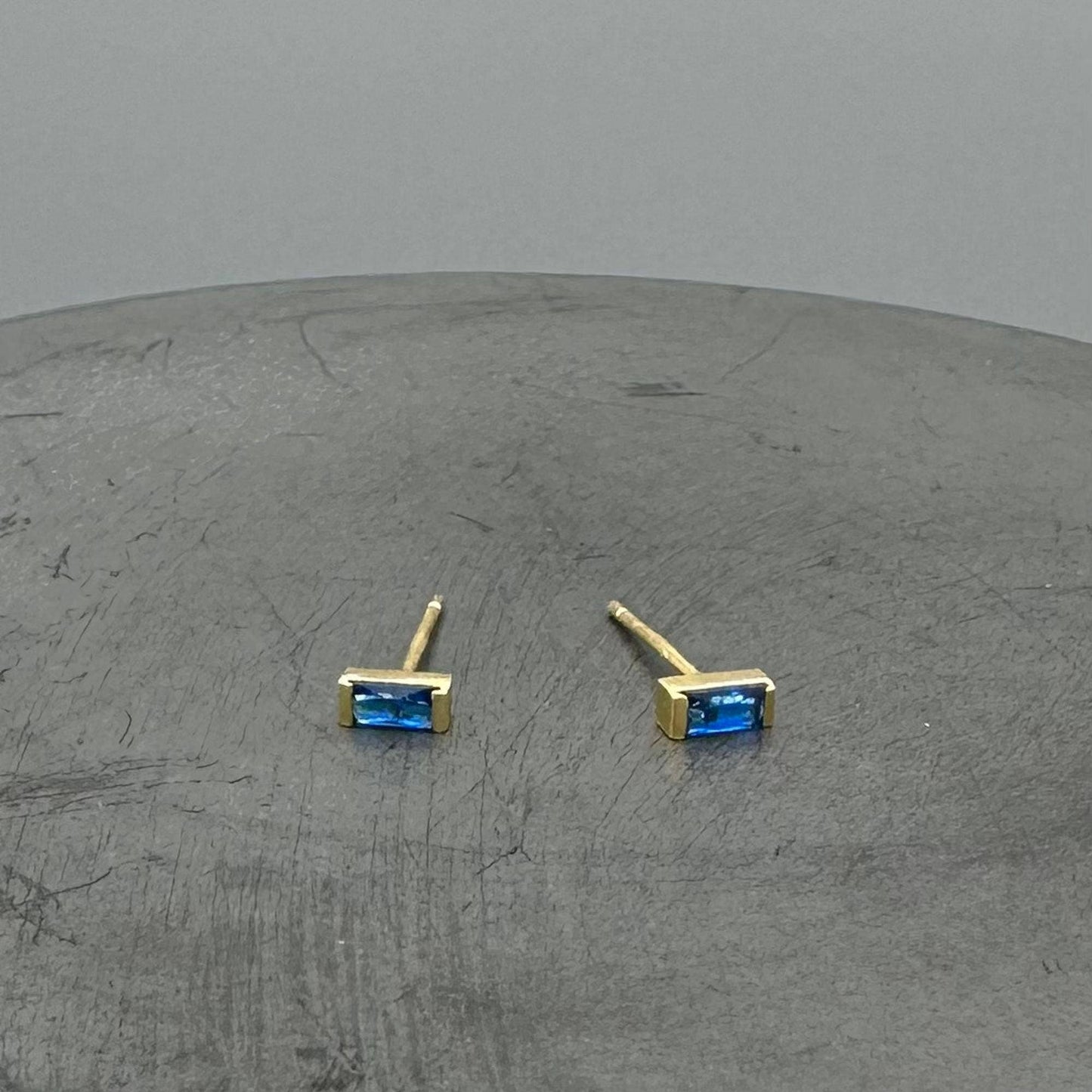 Baguette Birthstone Gold-Filled Studs