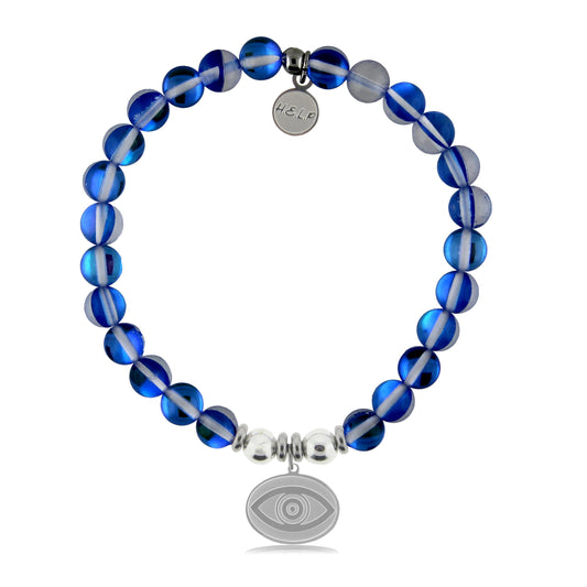 Blue Opalescent Evil Eye Bracelet