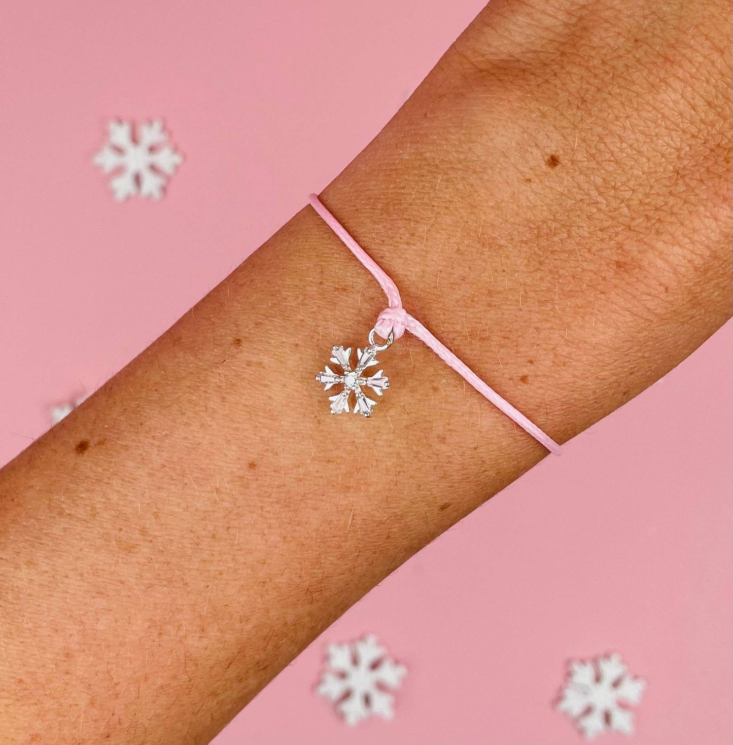 Sparkly Pink Christmas Bracelet