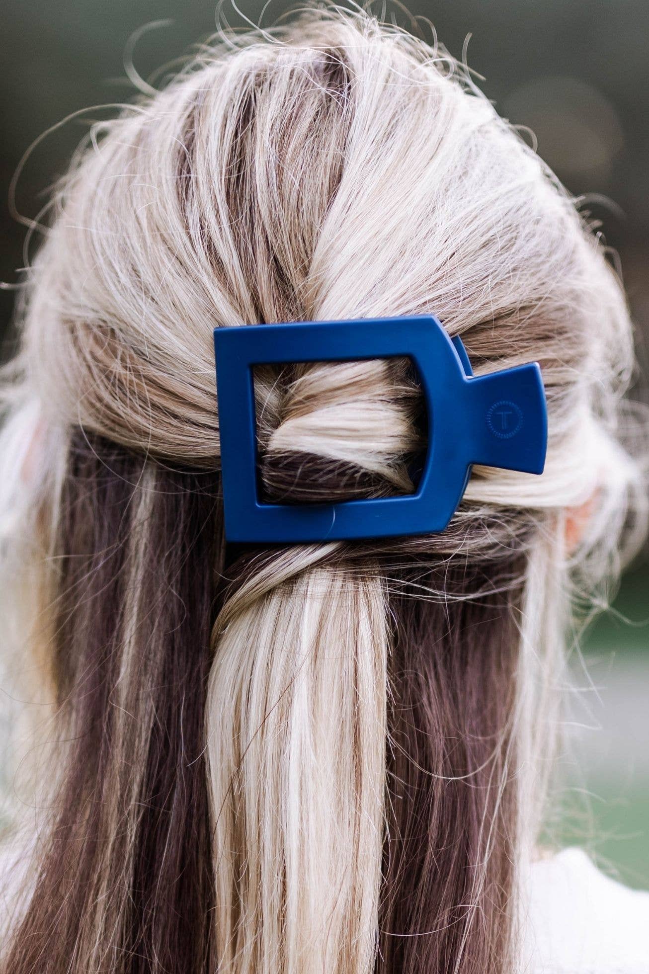 Square Flat Hair Clip | Med. | Midnight Rain