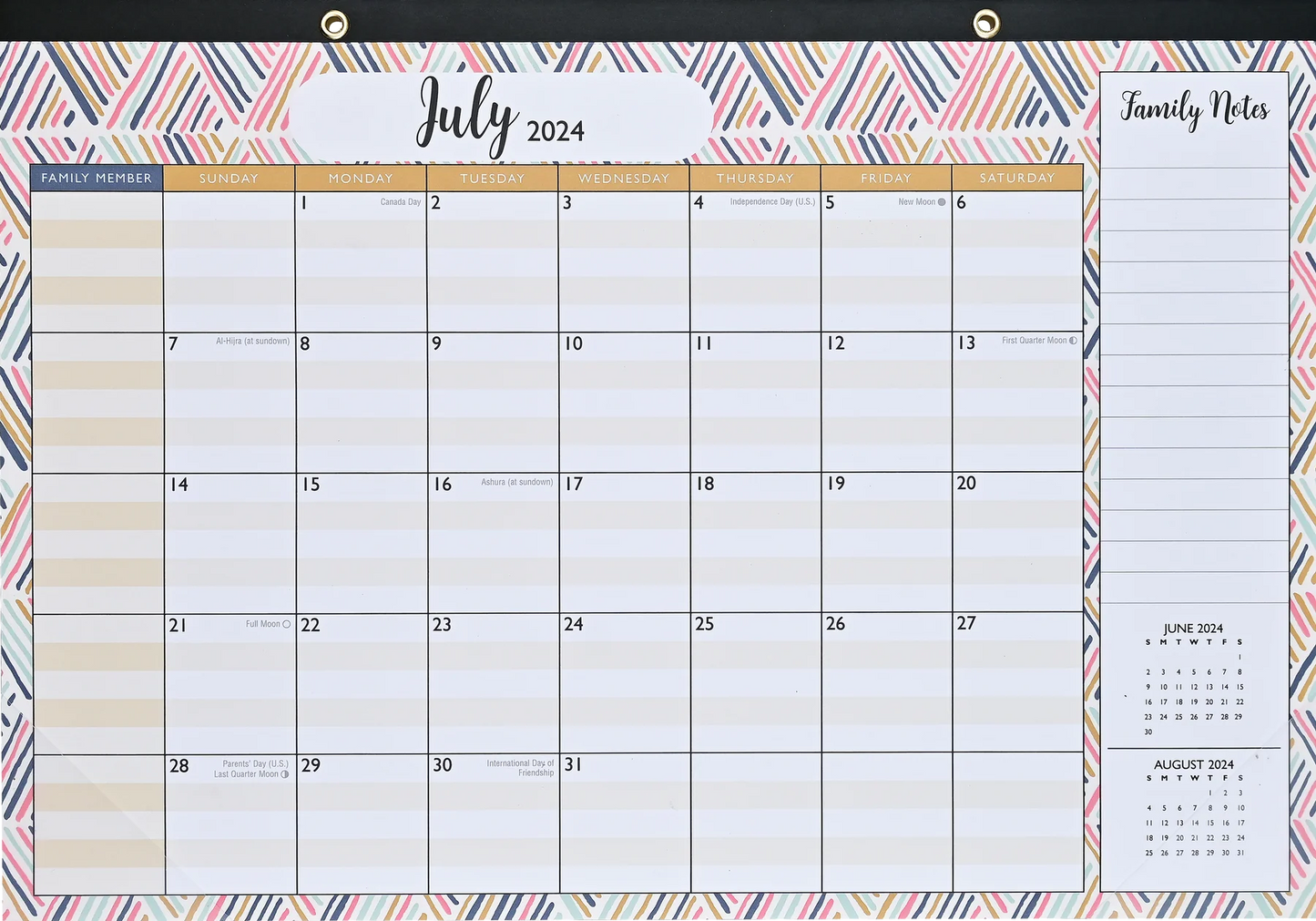 2025 Desk Pad Calendar Family